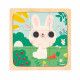 Puzzle bois bébé, puzzle 9 pièces Lapin blanc, FSC, motricité bébé enfant dès 18 mois JANOD