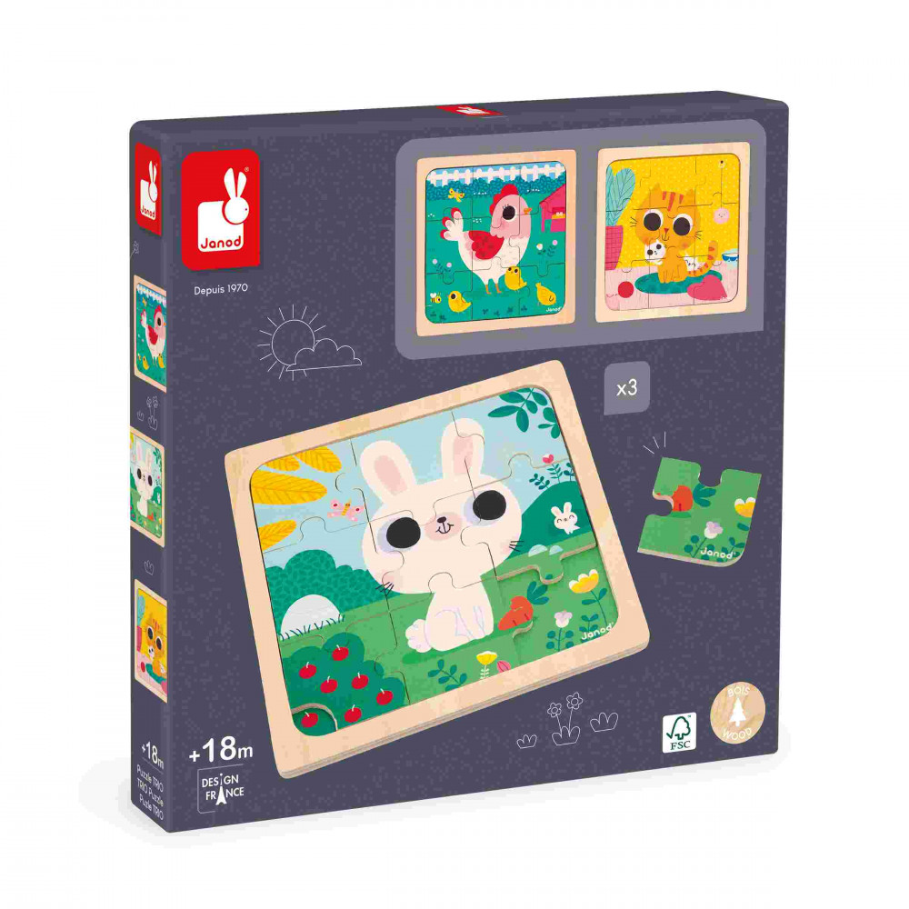 Puzzle enfant 4 ans - Puzzle animaux, jouet enfant 4 ans JANOD