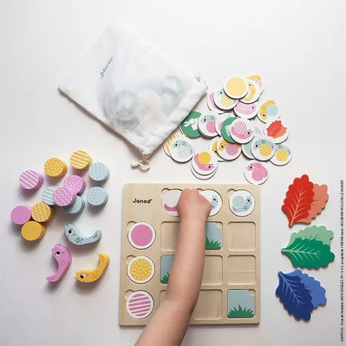 Jeu éducatif en bois, tableau à double entrée, escargots, jeu pédagogique maternelle pour enfant dès 4 ans JANOD