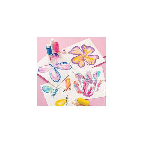 Coffret loisir créatif FLOWER POWER, kit créatif peinture et pouring avec instructions Hachette x JANOD