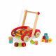 Chariot ABC Buggy Tatoo - 30 cubes en bois, marche, éveil motricité, boulier, pour enfant à partir de 12 mois JANOD