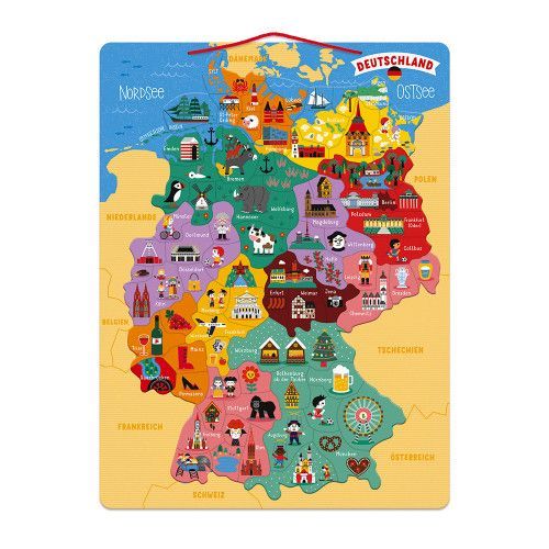 Carte d'Allemagne Magnétique (bois)