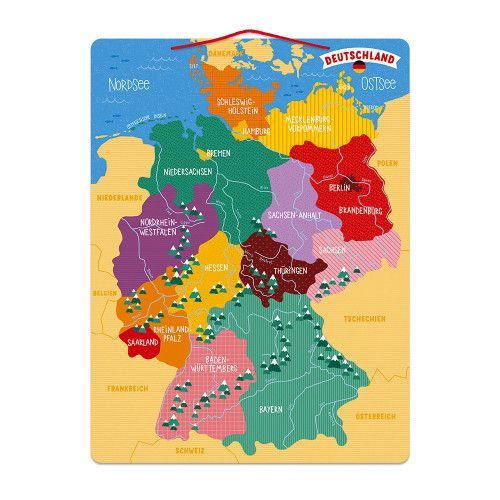 Carte d'Allemagne Magnétique (bois)