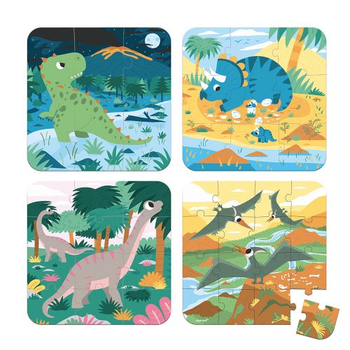 Puzzles Évolutifs Dinosaures - 4 puzzles