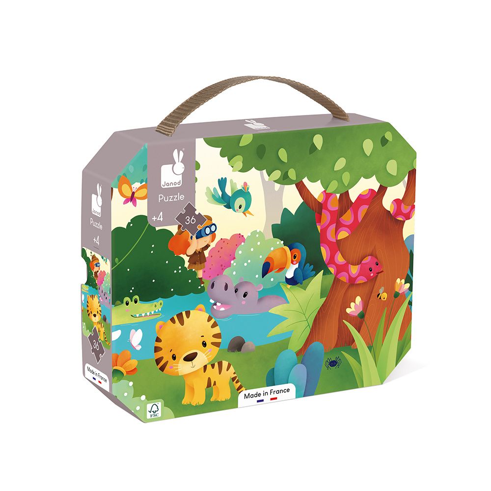 Puzzle Les Animaux Sauvages 36 pièces : Puzzles 20 à 49 pièces Janod ...