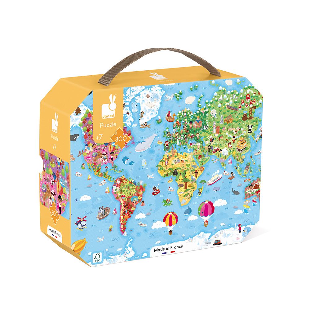 Puzzle Gigante del Mundo 300 piezas Puzles de 150 a 499 piezas Janod J02549