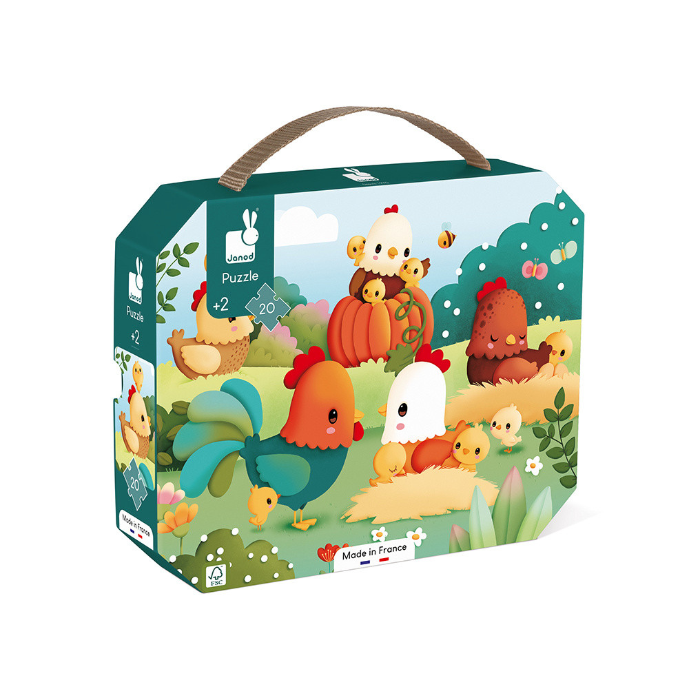 Clementoni - Puzzle Enfant 2x20 Pièces The Farmyard Family - Fabriqué En Italie - Puzzle Éducatif Pour Petites Mains