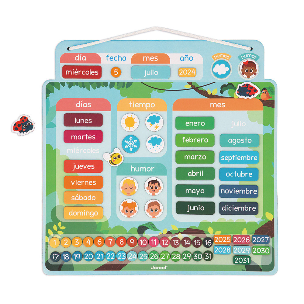 Calendario Magnético Español Juguetes educativos magnéticos Janod  J05460