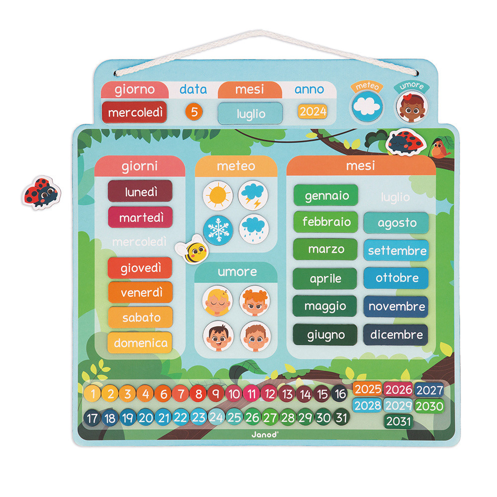 Calendario magnetico italiano Giochi didattici magnetici Janod
