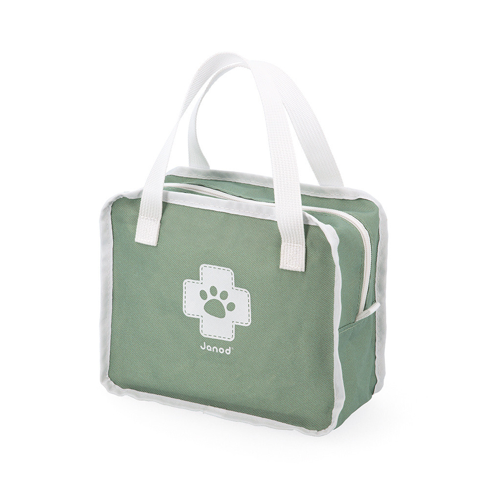 Janod - Mallette Vétérinaire 16 Accessoires - Jeu D'imitation Dès 3 Ans - Valisette Tissu FSC - J06466