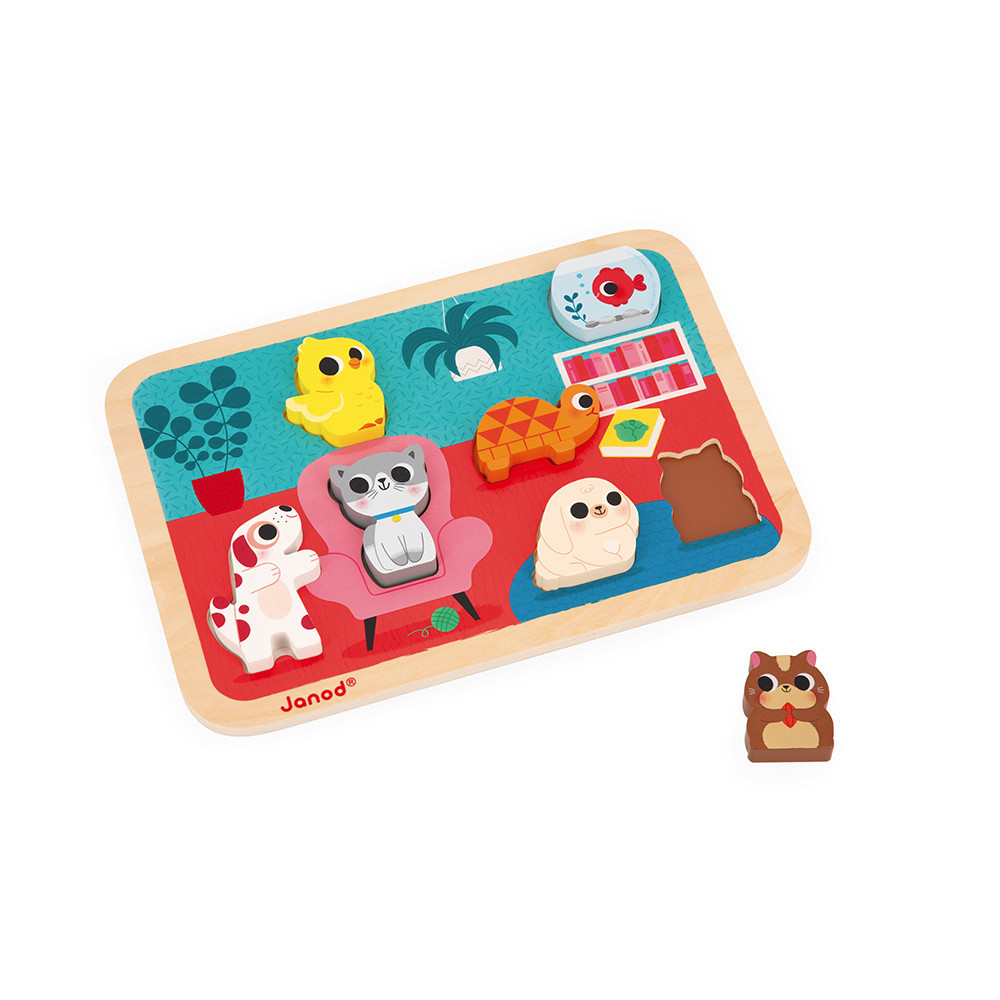 Puzzle Chunky Mascotas 7 piezas : Puzzles de madera Primera infancia ...
