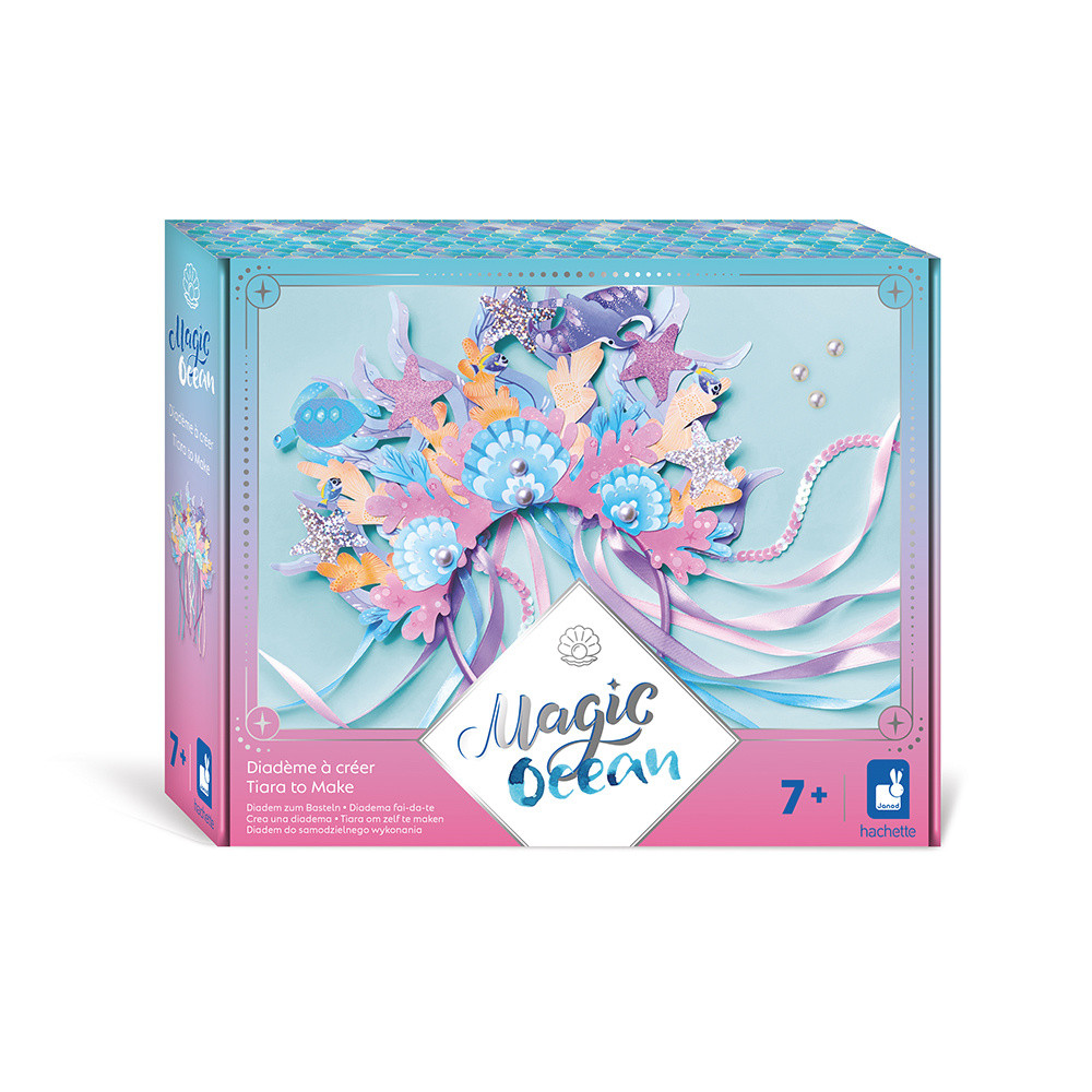 Kit Diadème à Créer Janod Magic Ocean – Serre-tête, Perles, Rubans, Sequins – Activité Créative Enfant Dès 7 Ans
