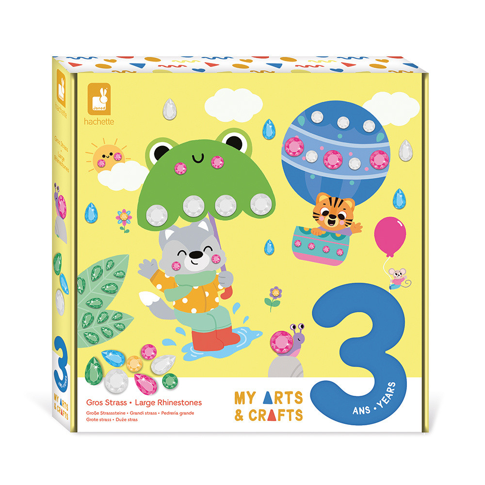Janod - Kit Créatif 3 Tableaux à Décorer Avec 300 Strass Thème Fées - Loisir Créatif Enfant Dès 5 Ans - J09170