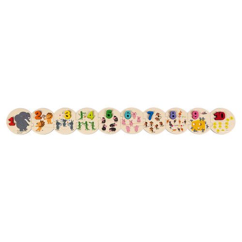 Puzzle J'apprends à compter en bois et carton, chiffres, nombres, éducatif, motricité, pour enfant à partir de 3 ans JANOD
