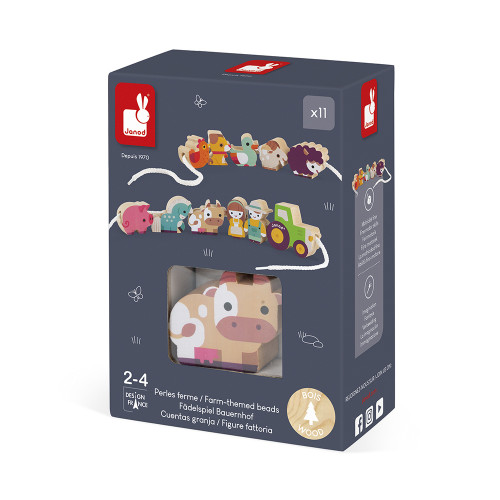 Kit Création De Bijoux Janod Birdy - 220 Perles En Bois + 12 Charmes Toucans - Avec Fil Élastique Et Fermoirs