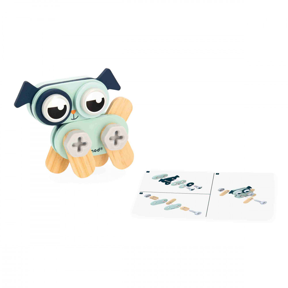 Janod Brico'Kids - 3 Petits Animaux à Bricoler - Chien, Chat & Lapin - Jeu De Construction Dès 3 Ans