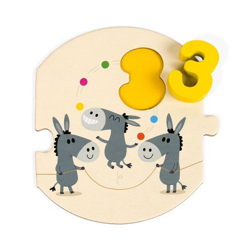 Puzzle J'apprends à compter en bois et carton, chiffres, nombres, éducatif, motricité, pour enfant à partir de 3 ans JANOD