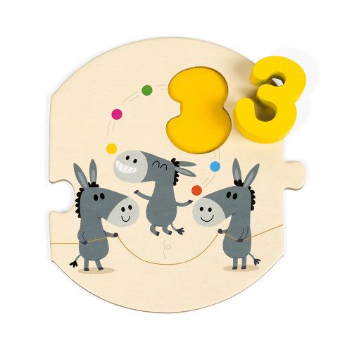 Puzzle J'apprends à compter en bois et carton, chiffres, nombres, éducatif, motricité, pour enfant à partir de 3 ans JANOD
