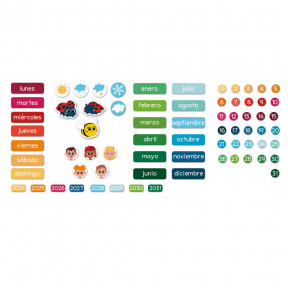 Confezione da 71 calamite magnetiche per calendario - spagnolo