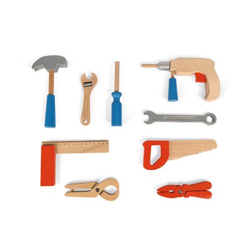 Joyz Boîte à Outils pour Enfants avec 8 Outils, Mallette en Bois