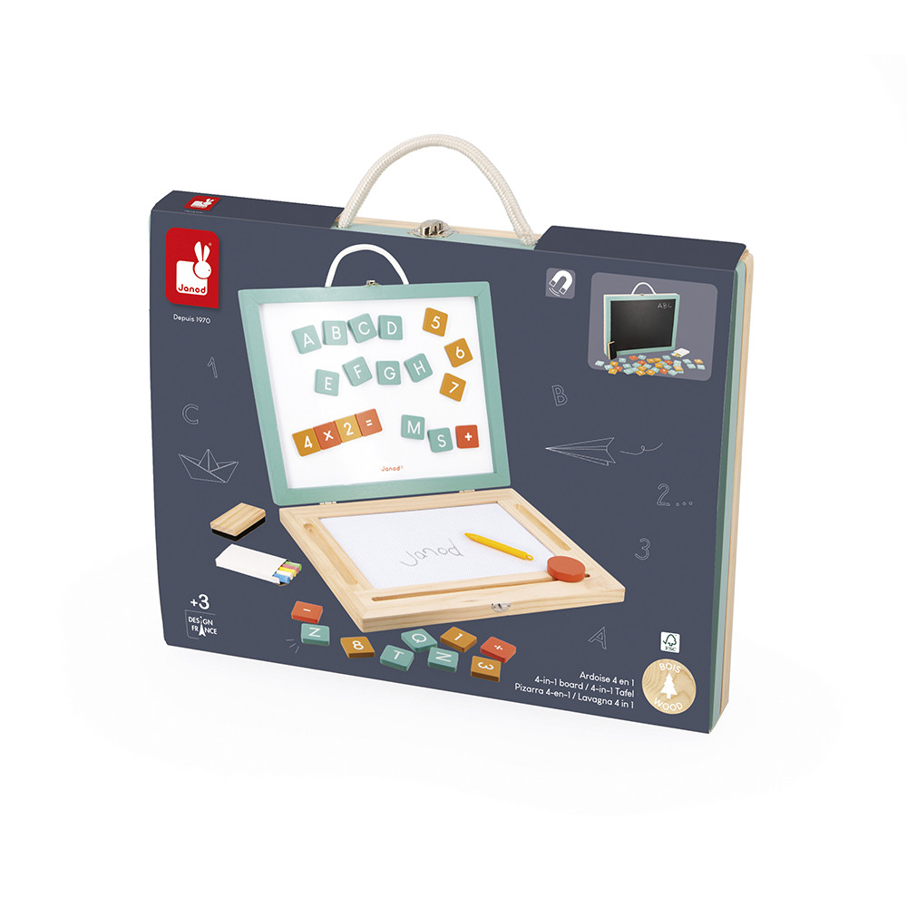 Janod Familienplaner Magnet-Tafel – Mit 97 Magneten, Abwischbarem Stift, Für Kinder Ab 3 Jahre, 40x38 Cm