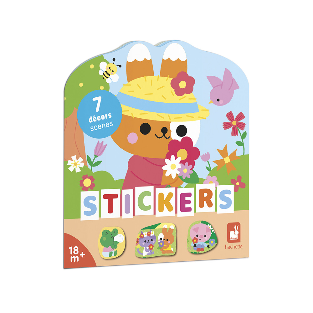 Janod 72 Große Runde Sticker Für Kinder Ab 2 Jahre - 4 Motive (Teich-Tiere) Für Feinmotorik