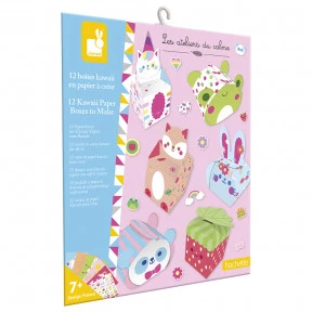 Kit Créatif - 12 Boîtes en Papier Kawaii à Créer