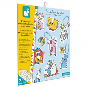 Kit Créatif - 10 Plastic Crazy Cats and Dogs Decals to Create