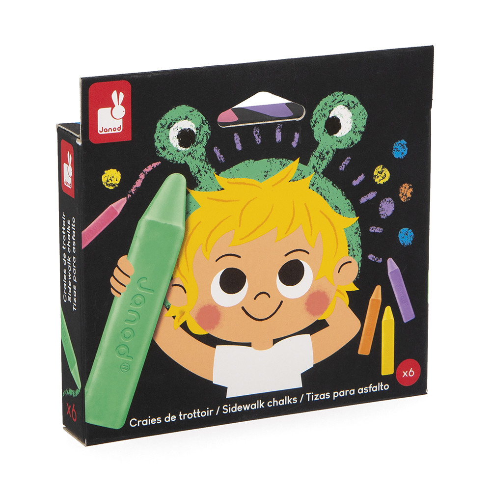 Sidewalk Chalk x6 : Painting by numbers & Colouring Janod - J07417