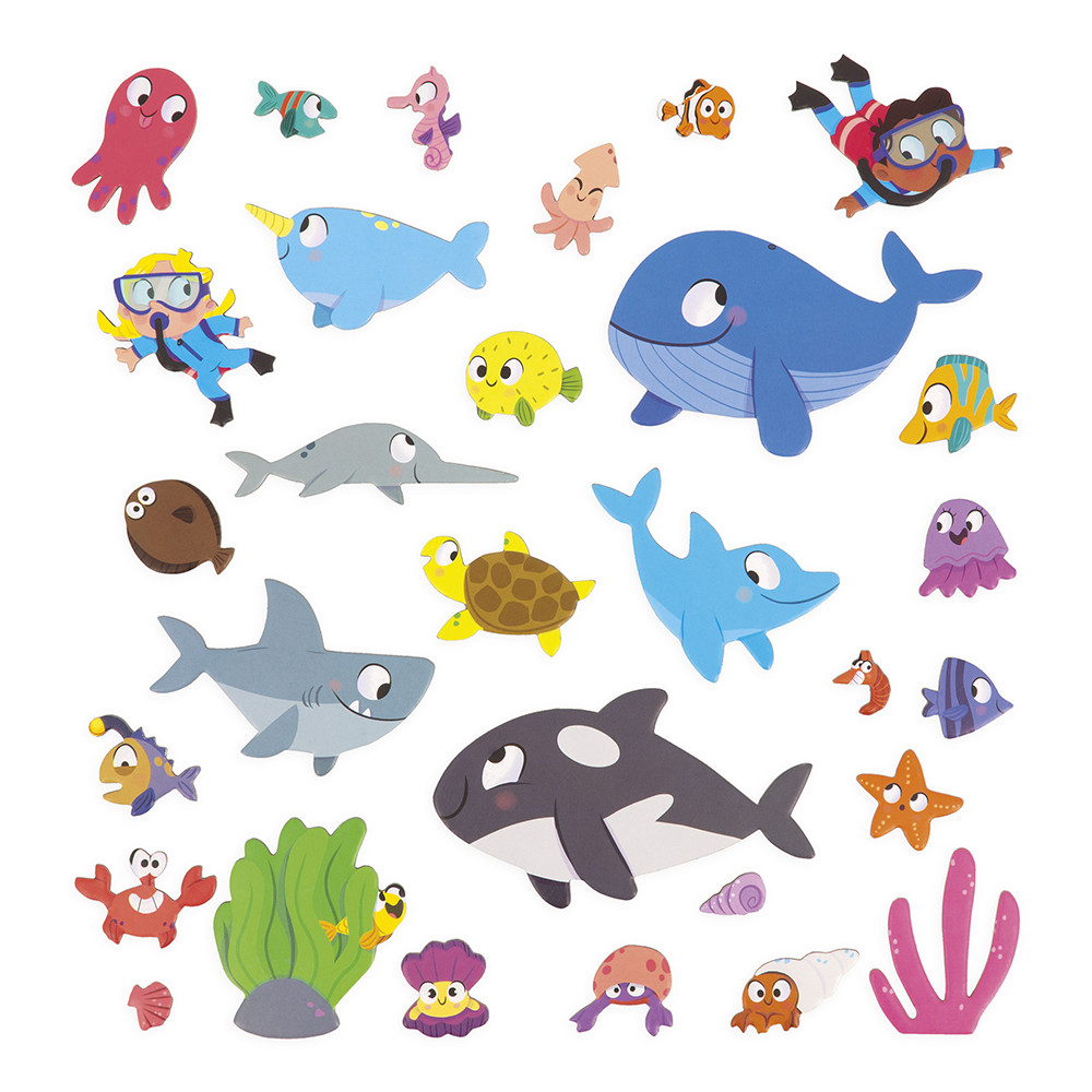 Busy Board Montessori 10 en 1, Jouets représentant des Animaux Marins