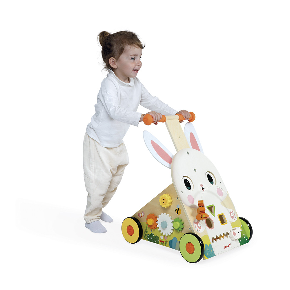 Chariot Multi-Activit?�s Lapin en bois : Jouets ?� bascule, Porteurs & Chariots Janod - J03326