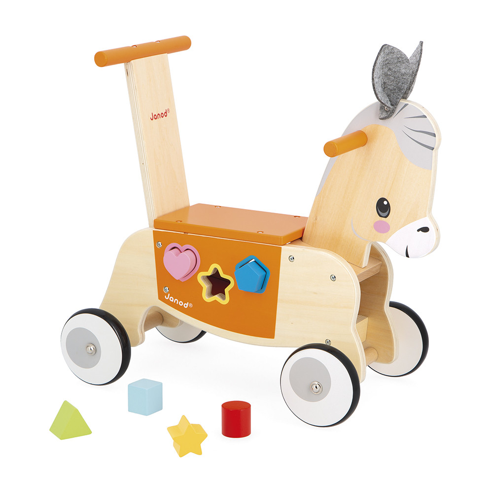 Trotteur En Bois éducatif Pour Bébé à Partir De 12 Mois - Avec Xylophone, Labyrinthe, Engrenages - Poignée Réglable, Roues Résistantes