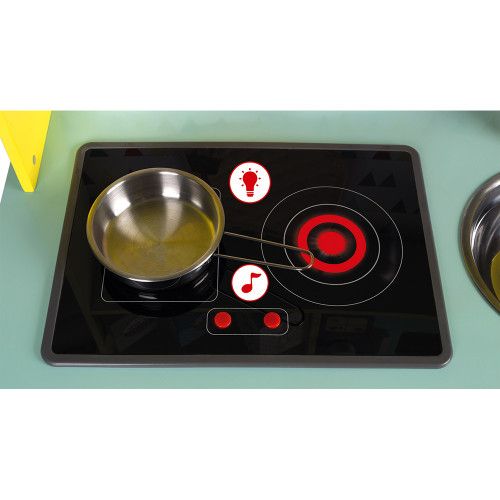 Grande Cuisine Happy Day en bois sonore lumineuse 7 accessoires enfant à partir de 3 ans