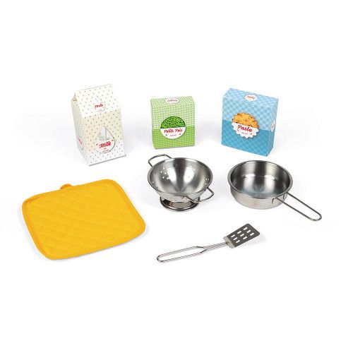 Grande Cuisine Happy Day en bois sonore lumineuse 7 accessoires enfant à partir de 3 ans