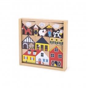 Set of 34 wooden blocks Countryside - Cross Roads