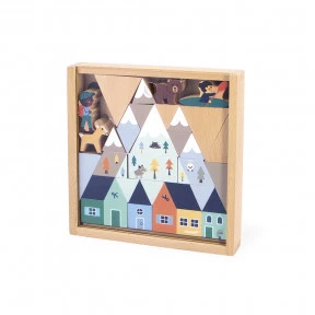 Set de 35 cubes en bois Vallée blanche - Cross Roads