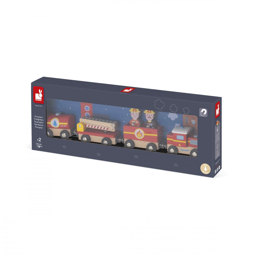 Janod - Train En Bois Baby Forest - Jouet D'éveil à Tirer - 17 Blocs Inclus - Apprentissage Des Formes Et Couleurs - Développer La Motricité Fine - Dès 1 An, J08022