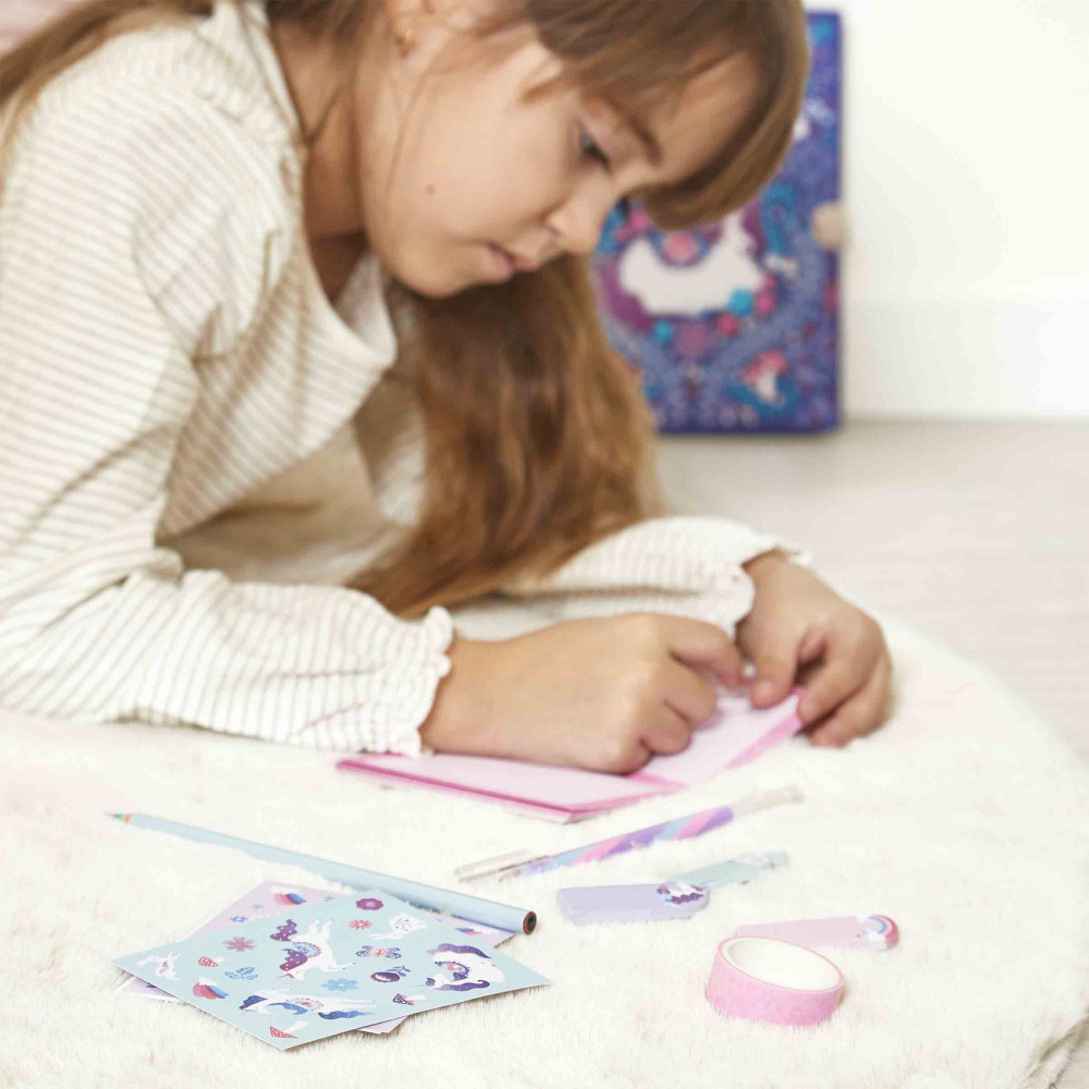 Salvadanaio Bambina Kit Papeterie Licorne Trop Mignon - Sac à Crayons, Carnet, Stylos & Accessoires - Cadeau Parfait Pour Fille 6-11 Ans Accessoire Créatif Enfant