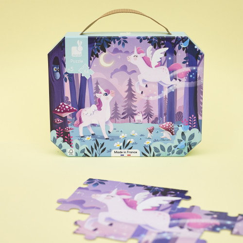 Puzzle Glitterato 58 Cm Unicorno Sirena - 72 Pezzi Jumbo Per Bambine 3-8 Anni - Regalo Educativo