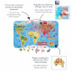 Puzzle Monde Magnétique en bois 92 pièces carte géographie enfant à partir de 7 ans
