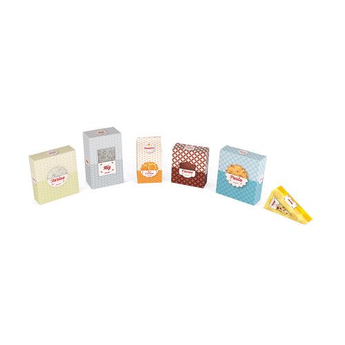 Épicerie Green Market en bois 32 accessoires marchande vert blanc pour enfant à partir de 3 ans