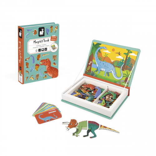 Magnéti'book Dinosaures, 40 magnets, magnétique, aimants, éducatif pour enfant à partir de 3 ans JANOD