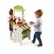 Épicerie Green Market en bois 32 accessoires marchande vert blanc pour enfant à partir de 3 ans