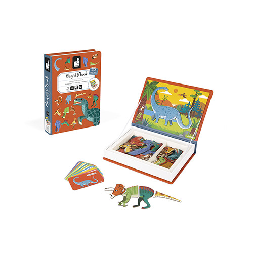 Magnéti'book Dinosaures, 40 magnets, magnétique, aimants, éducatif pour enfant à partir de 3 ans JANOD