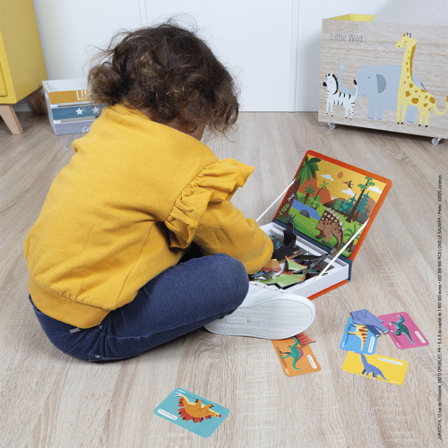 Magnéti'book Dinosaures, 40 magnets, magnétique, aimants, éducatif pour enfant à partir de 3 ans JANOD