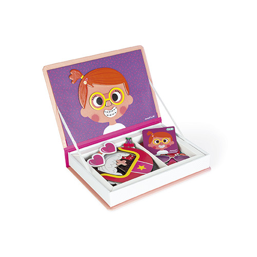 Magnéti'book Crazy Faces fille, 55 magnets, magnétique, personnages, visages, pour enfant à partir de 3 ans JANOD