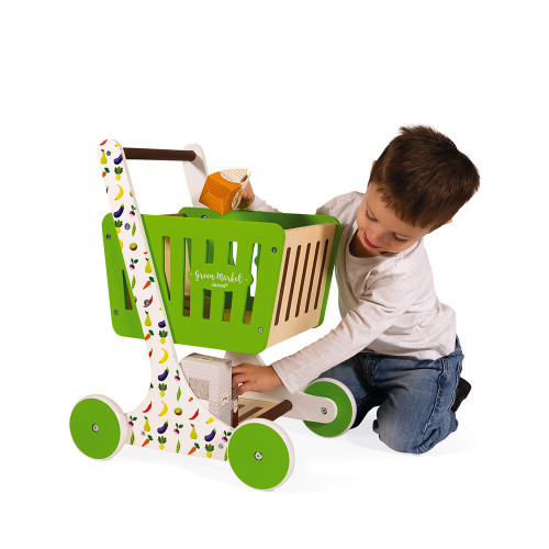 wooden shopping trolly