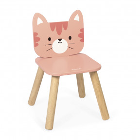 Silla infantil de madera con forma de gato