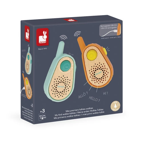 Lot de 2 talkies-walkies pour enfant dès 3 ans ,rechargeables, portée de 300 mètres JANOD
