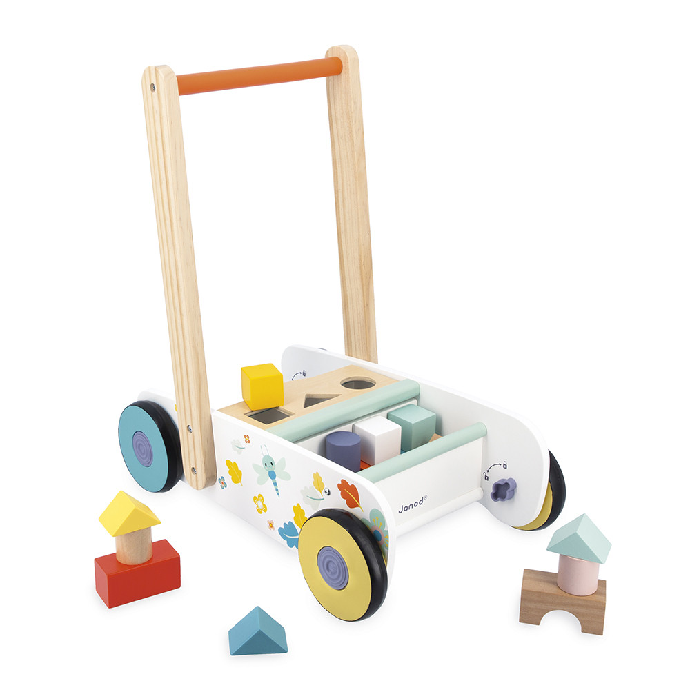 Pure Wooden Cubes Walking Trolley : Rockers, Ride-ons & Walkers